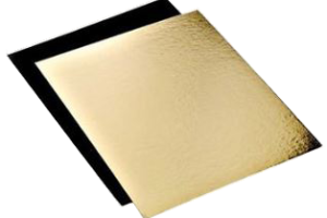 Plonas padėklas 18×18 cm, aukso/juoda spalvų