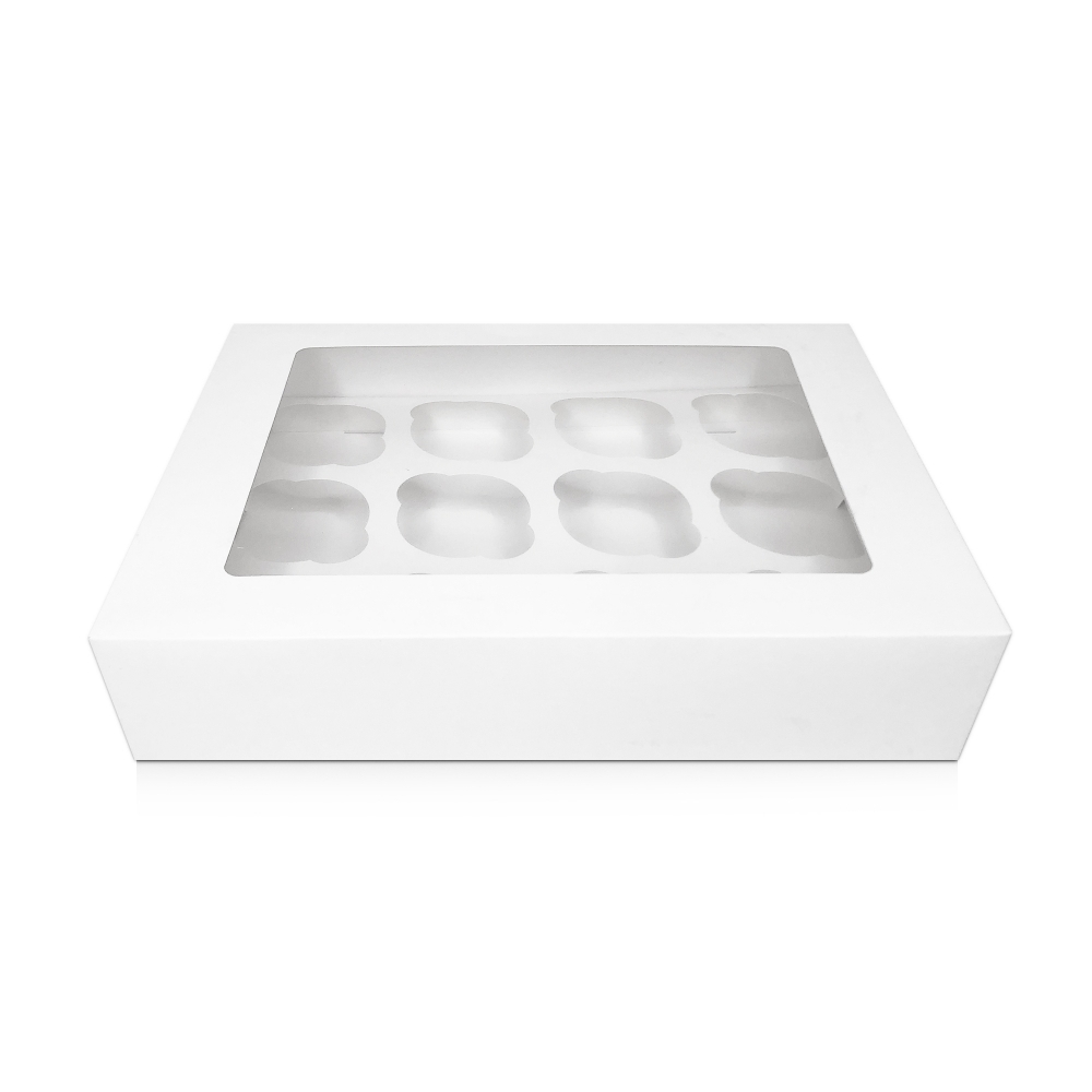 Window cupcake box, holds 12, H7,5 cm