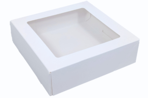 Window pastry box decorated 18,5×12 cm, H5 cm