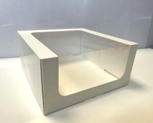 Window cake box white 22x22 cm, H11 cm