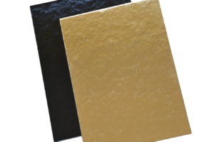 Cake board 23×15 cm, gold/black