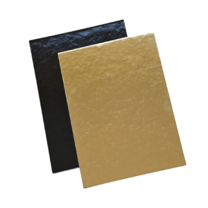 Cake board 23x15 cm, gold/black