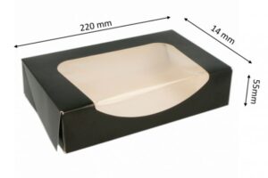 Dėžutė Macarons 22×14,5 cm, H5,5 cm, juoda