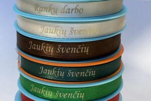 Satino juostelė su tekstu 9mm, 25m