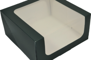 Green pastry box 21×21 cm, H9 cm