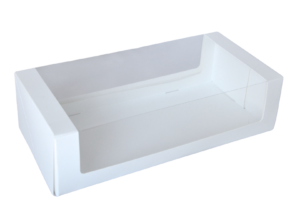 Dėžutė Macarons 26×12 cm, H7 cm, balta